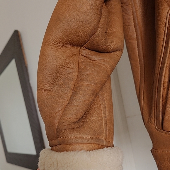 Andrew Marc Genuine Shearling Leather Jacket Coat - Picture 8 of 16